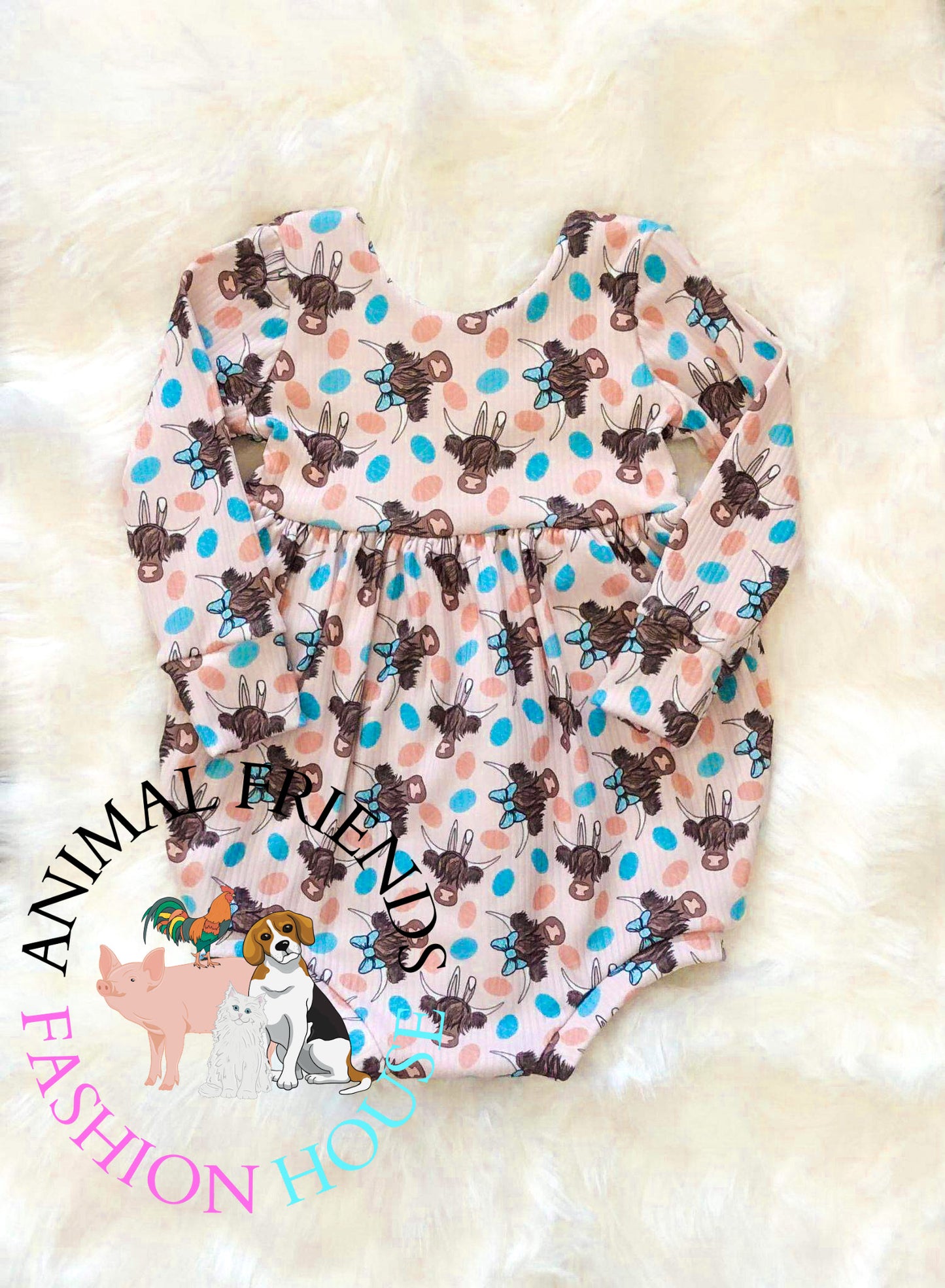 Easter Cow Bubble Romper