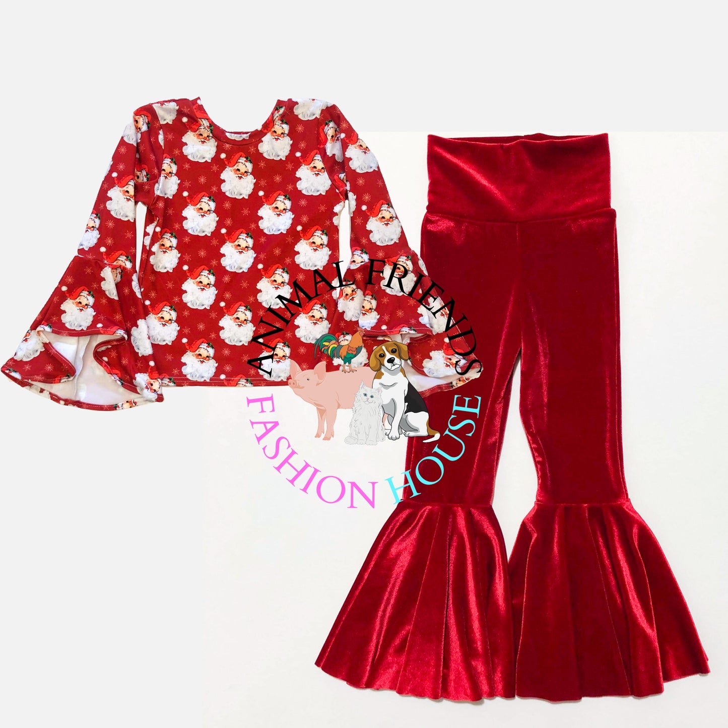 Santa Butterfly Top and Velvet Bells