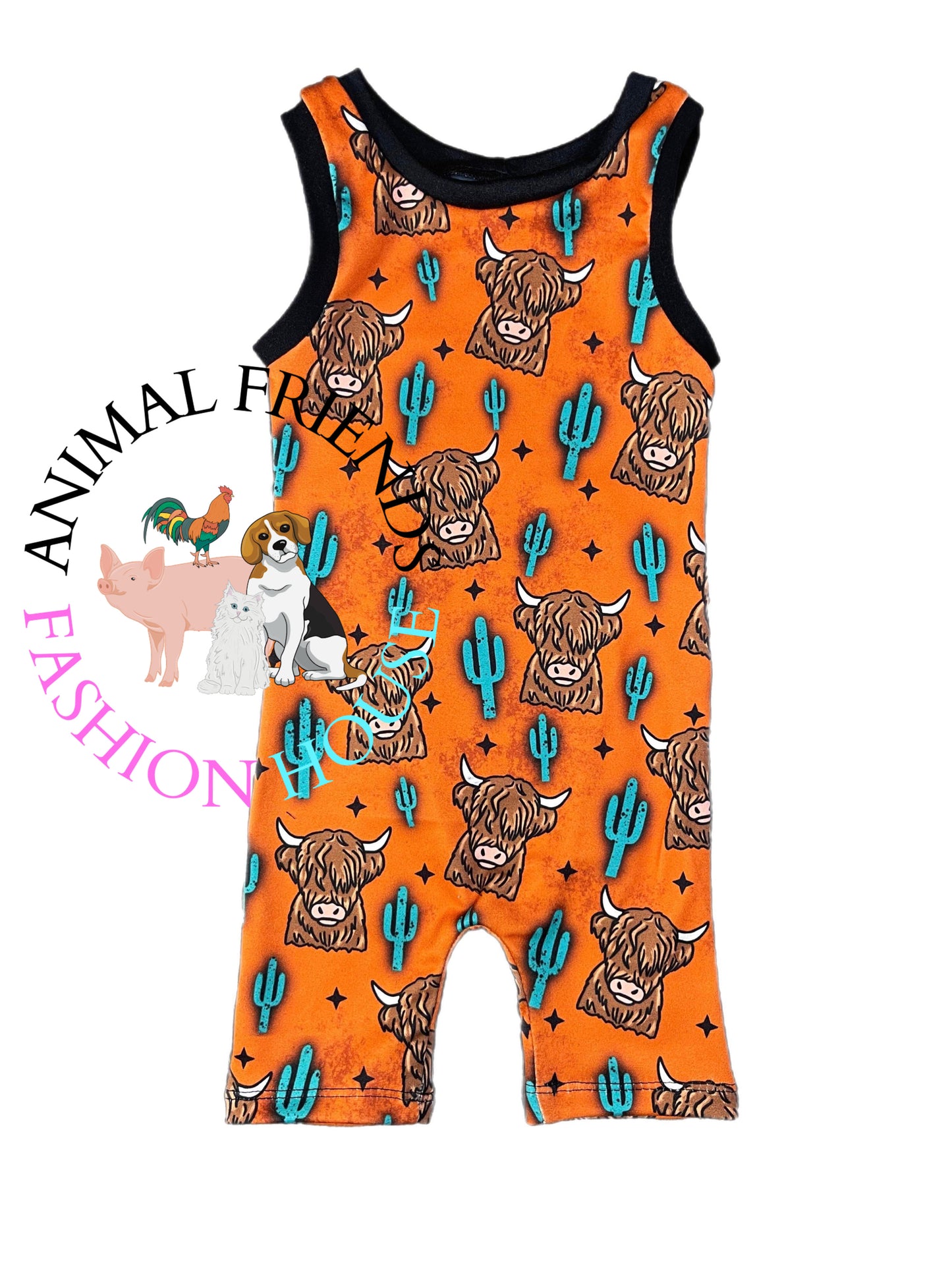 Western Cow Biker Romper