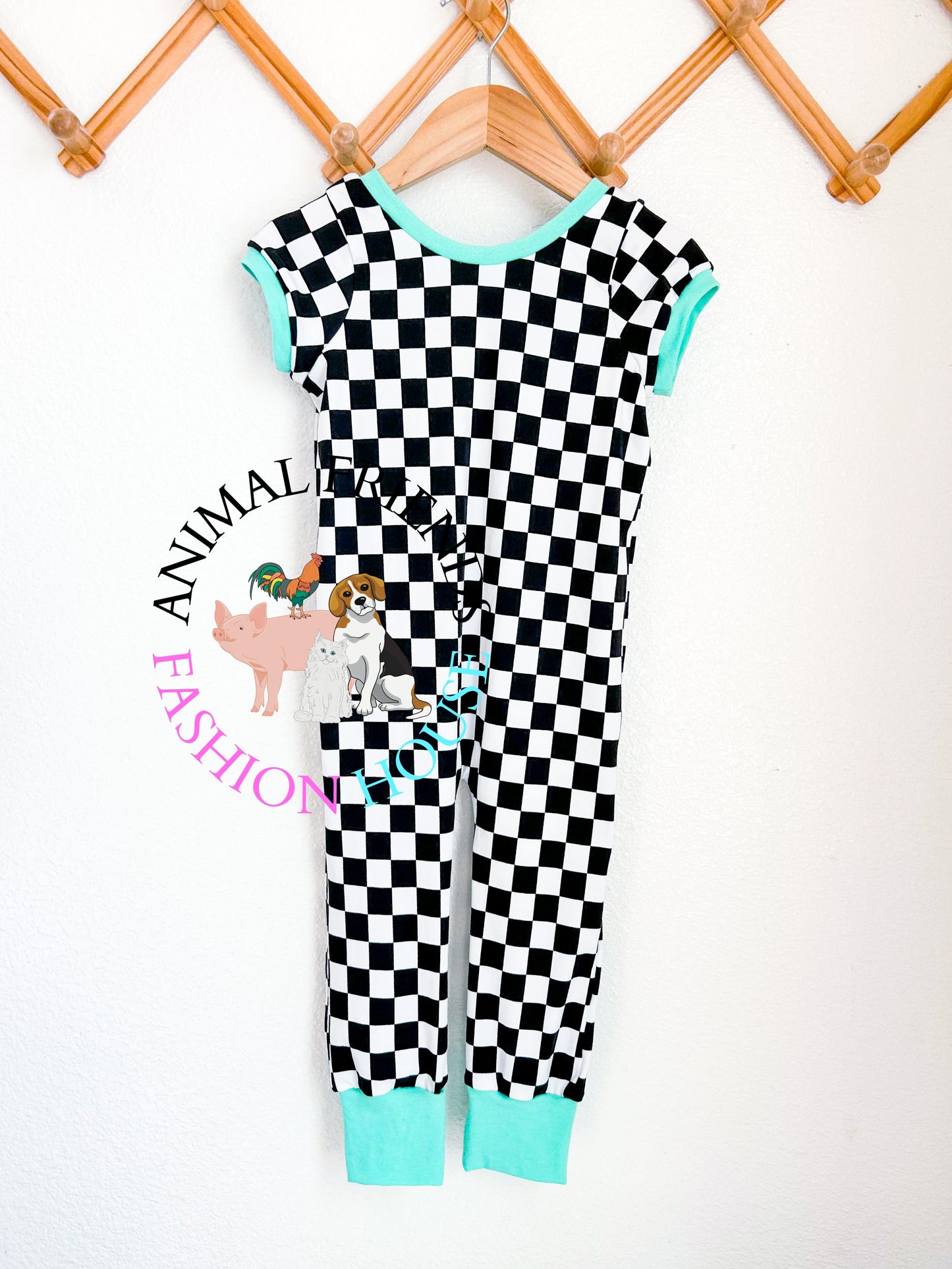 Checkered Leo Romper