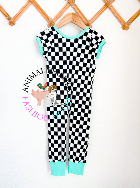 Checkered Leo Romper